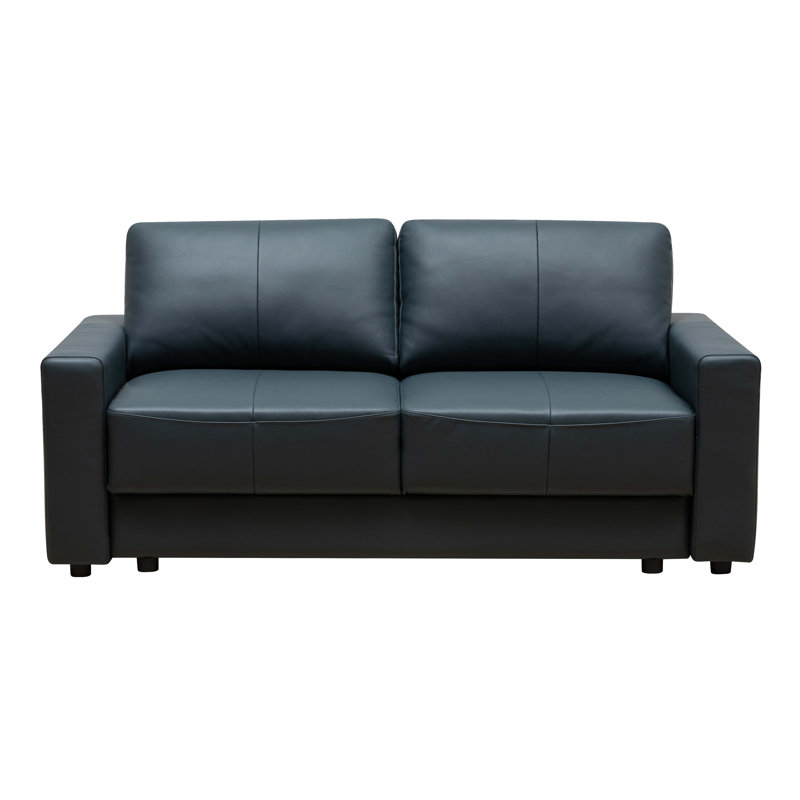 Canapé-lit escamotable en cuir grainé italien de 73,2 po avec matelas en mousse à mémoire de forme DreamLoom, canapé-lit en cuir avec matelas en mousse à mémoire de forme pour le salon 