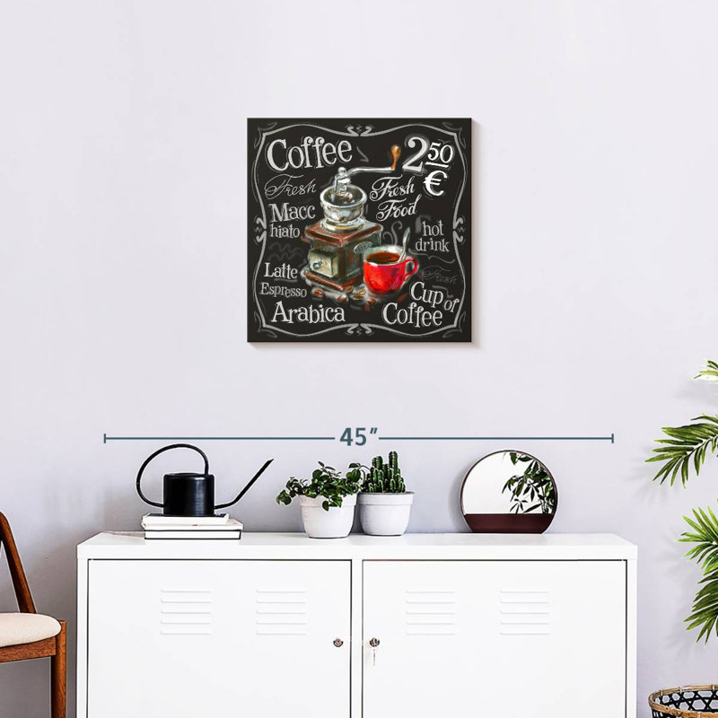 Tableau noir café, H 20 po x l 20 po