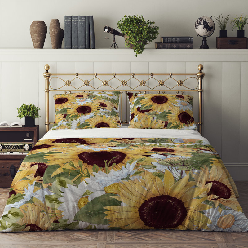 Floral Duvet Cover, King Duvet Cover + 2 King Shams