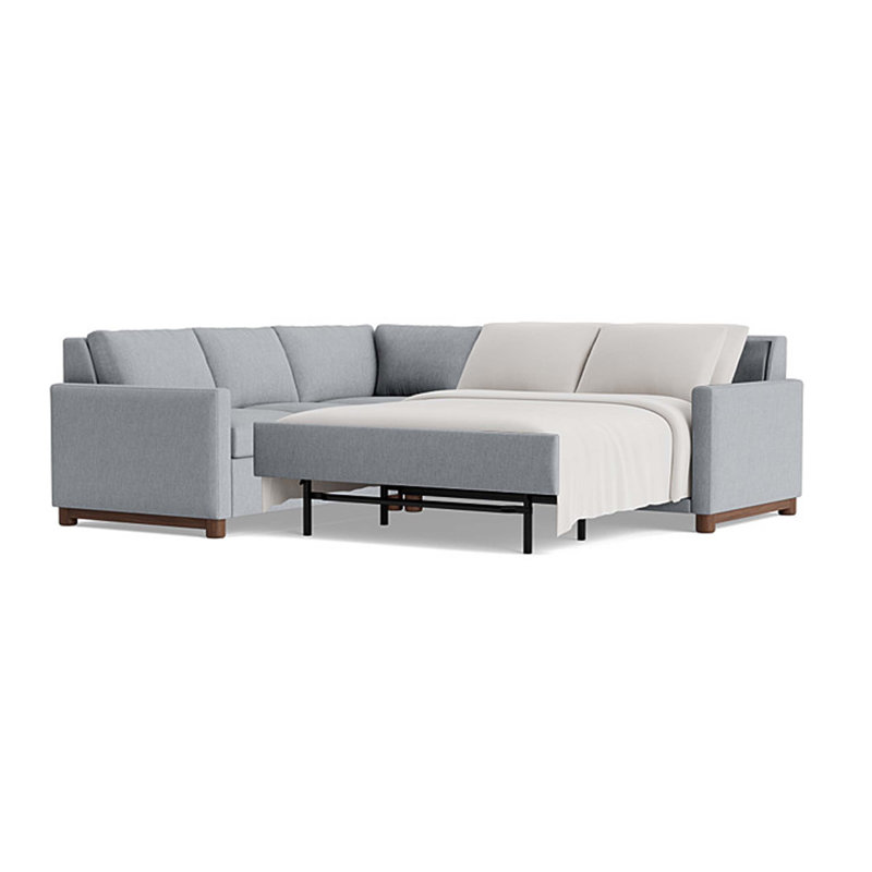 Reve Sleeper Sectional (112" x 95"), Corner On Left, Performance Weave - Zinc