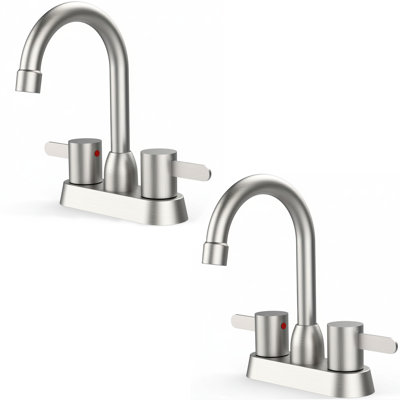 Double Handle Centerset Bathroom Faucet(Set of 2)