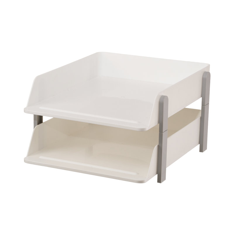 Stackable 2-Tier Desktop File Organizer
