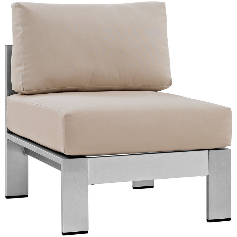 Chaise de patio avec coussins Shore, Beige