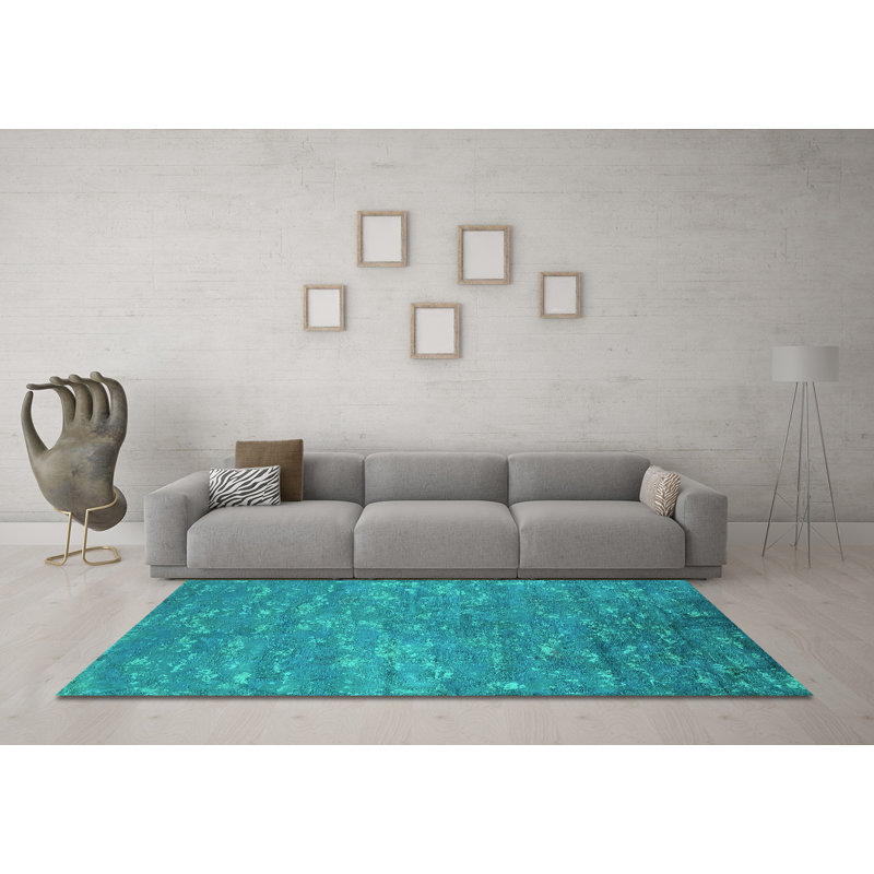 Tapis oriental en chenille tissé à la machine Eumeka, Carré 7 pi