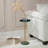 Modern Marble Pedestal Drink Table With Weighted Base, Compact Accent Side Table For Living Room, Bedroom, Or Small Spaces