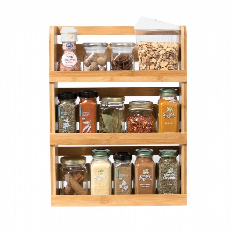 Natural Bamboo Spice Rack, Freestanding Kitchen Cutlery Storage