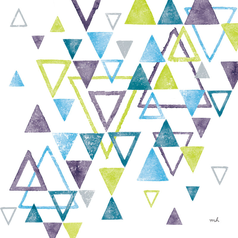 Triangle Tumble II, H 12 po x l 12 po, Non, Cadre flottant doré