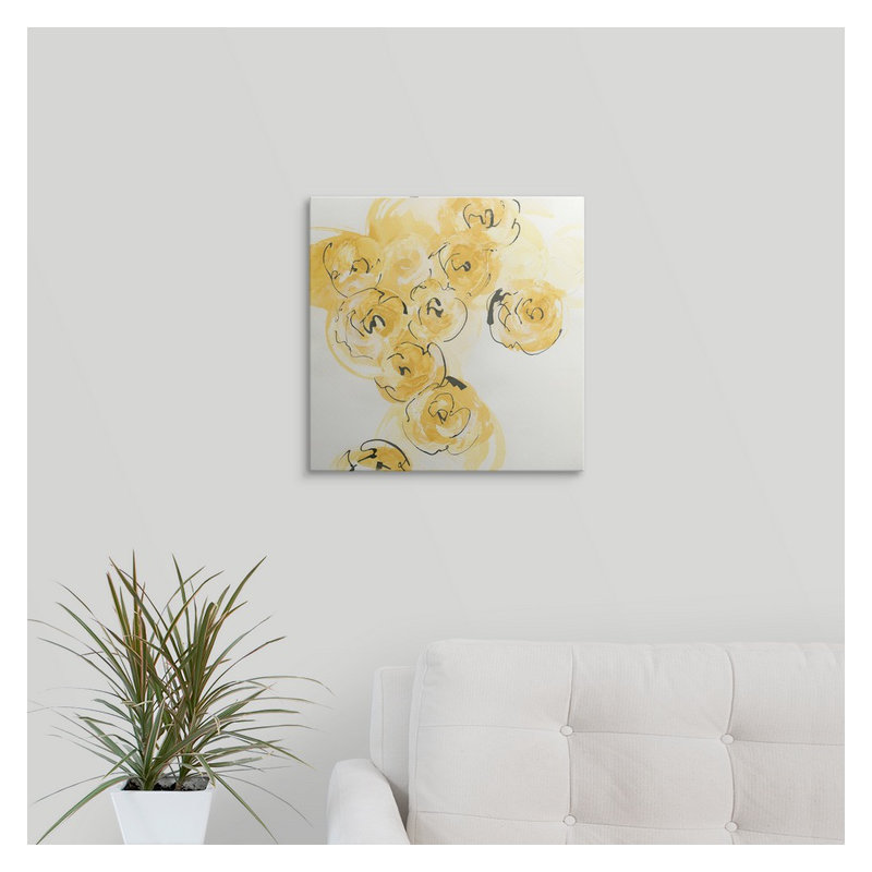 « i » chris paschke, reproduction d’art Yellow Roses Anew, H 35 po x l 35 po x P 1,5 po, Toile
