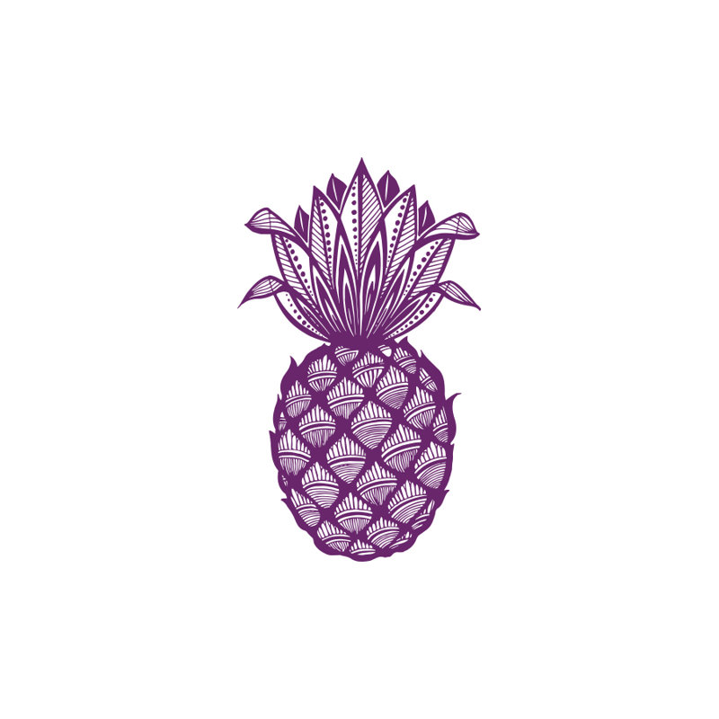 Décalcomanie murale fruits de pin ananas Barringer, Violet