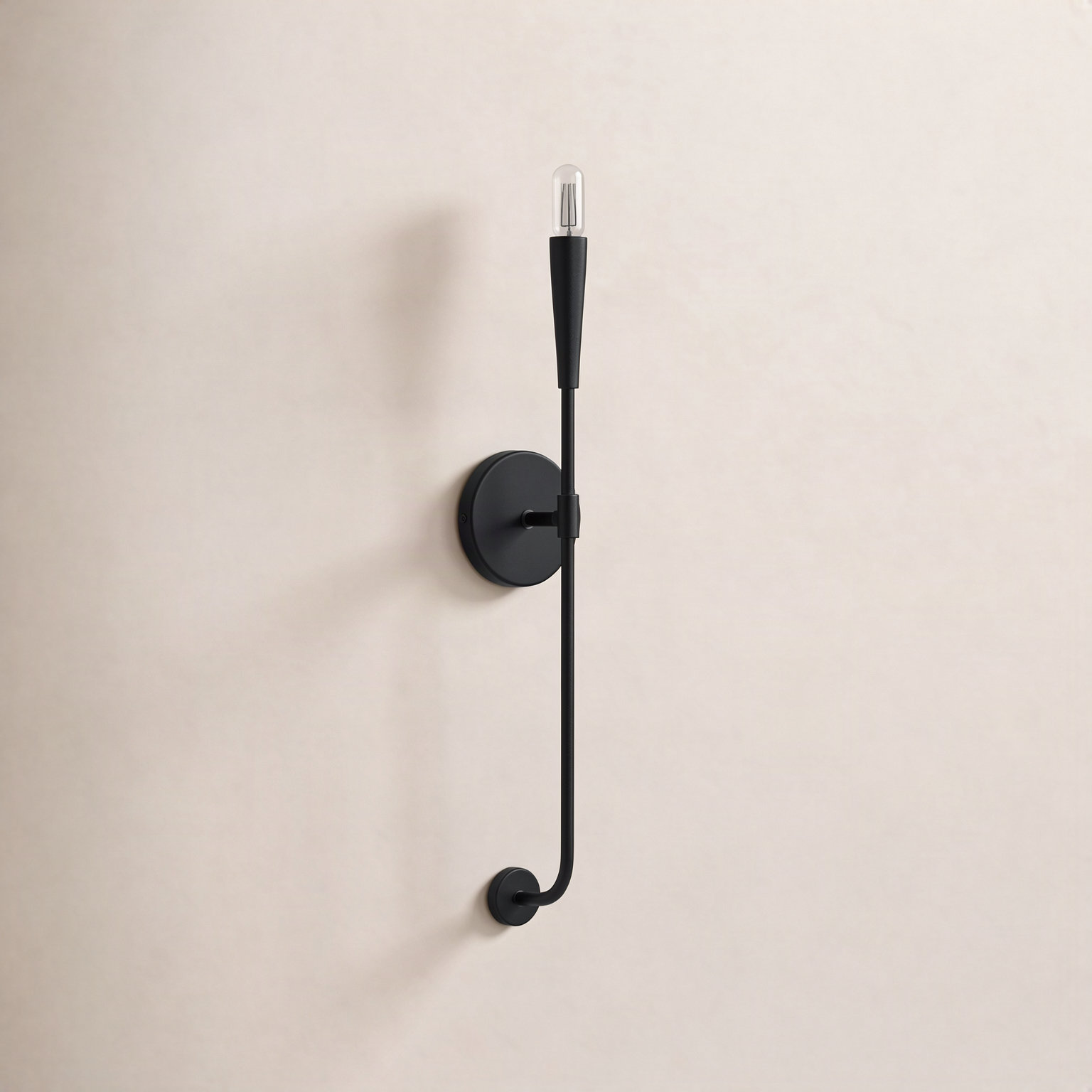 Zima Single Light Dimmable Wallchiere, Black