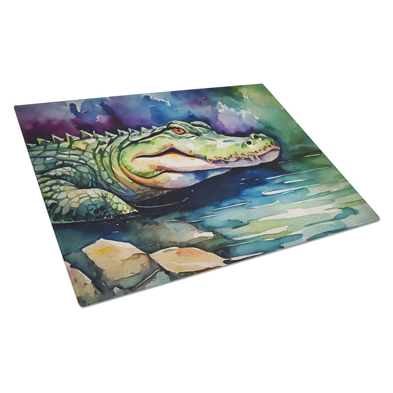 Alligator Glass Cutting Board Large