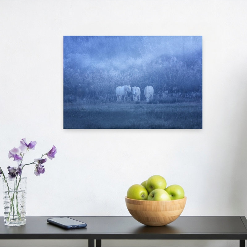 «Dreamy White Horses», art mural paysage étonnant