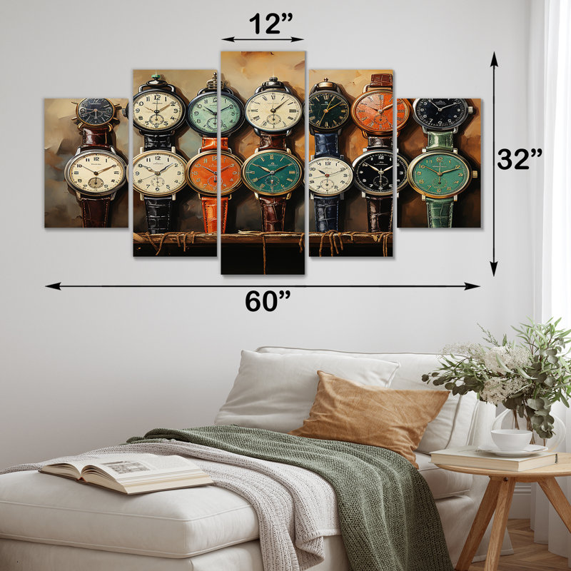 «Vintage Watches Time Keeping I - Watches Multipanel Wall Art Set