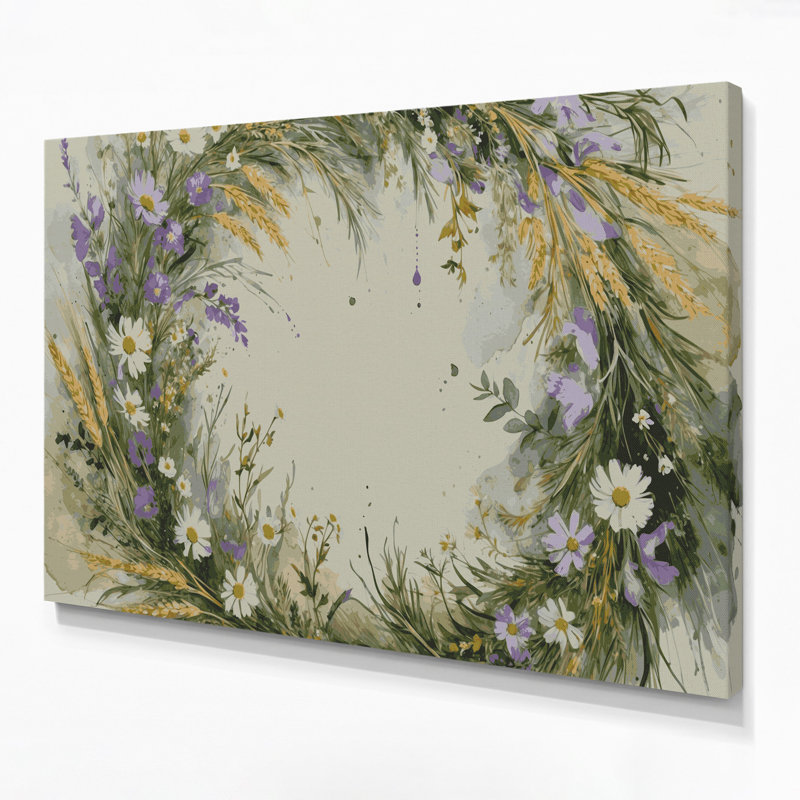 «Farm Farm Garland», art mural sur toile beige, H 16 po x l 20 po