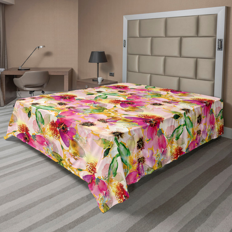 Ambesonne, drap plat floral pivoines, art botanique printanier
