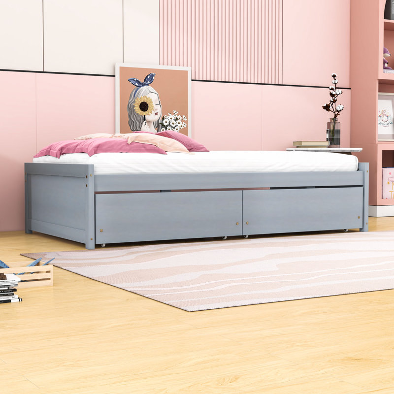 Casstown Twin Daybed with Two Drawers, Gray