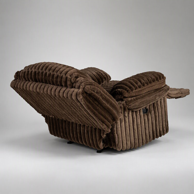 Fauteuil inclinable et oscillant manuel en velours côtelé 1 pièce Living Living