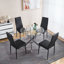 Table moderne à économie d'espace avec verre trempé et pieds en métal