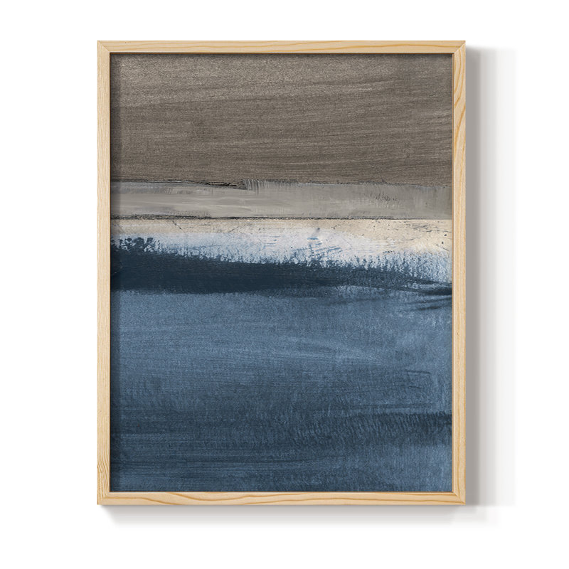 Midnight Sky II Framed Print - Solid Wood, Natural, 11" H x 9" W