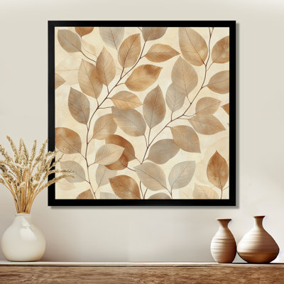 «Brown Leaves Botanical», art mural sur toile