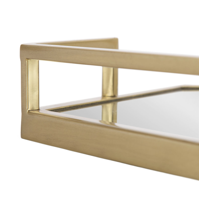 Mirrored Hexagon Tray with Handles