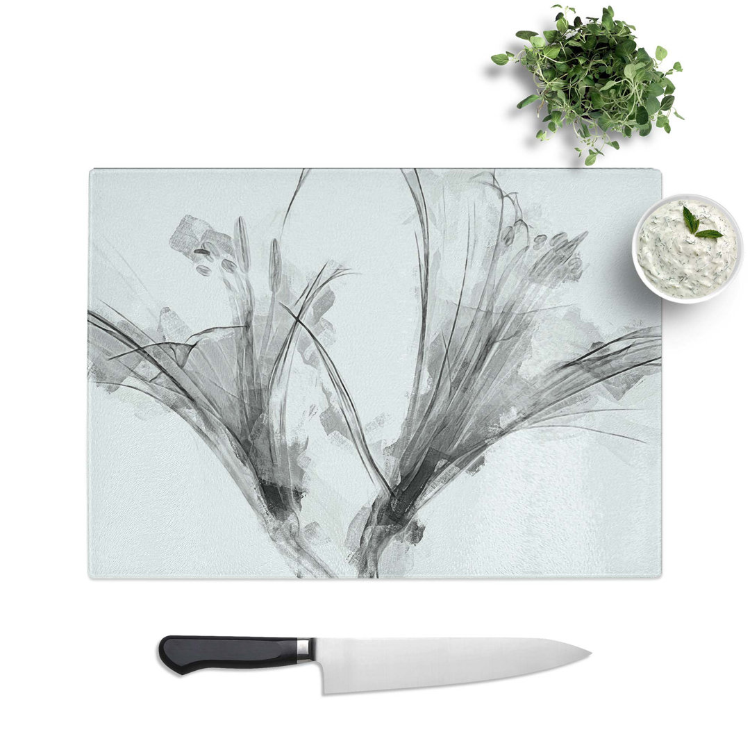 Glass Floral Shadows in Abstract Chopping Board