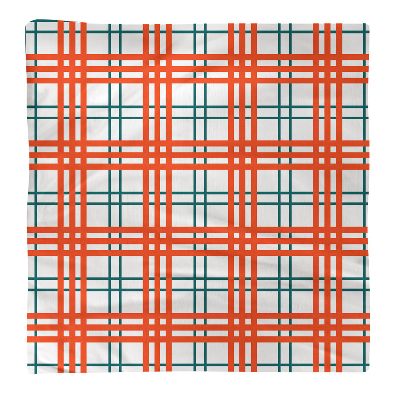 Serviette de luxe Miami football, Blanc / turquoise / orange, Coton, 22 po x 22 po