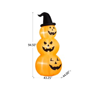 The Holiday Aisle® Halloween Pumpkins Decoration Lighted Inflatable ...
