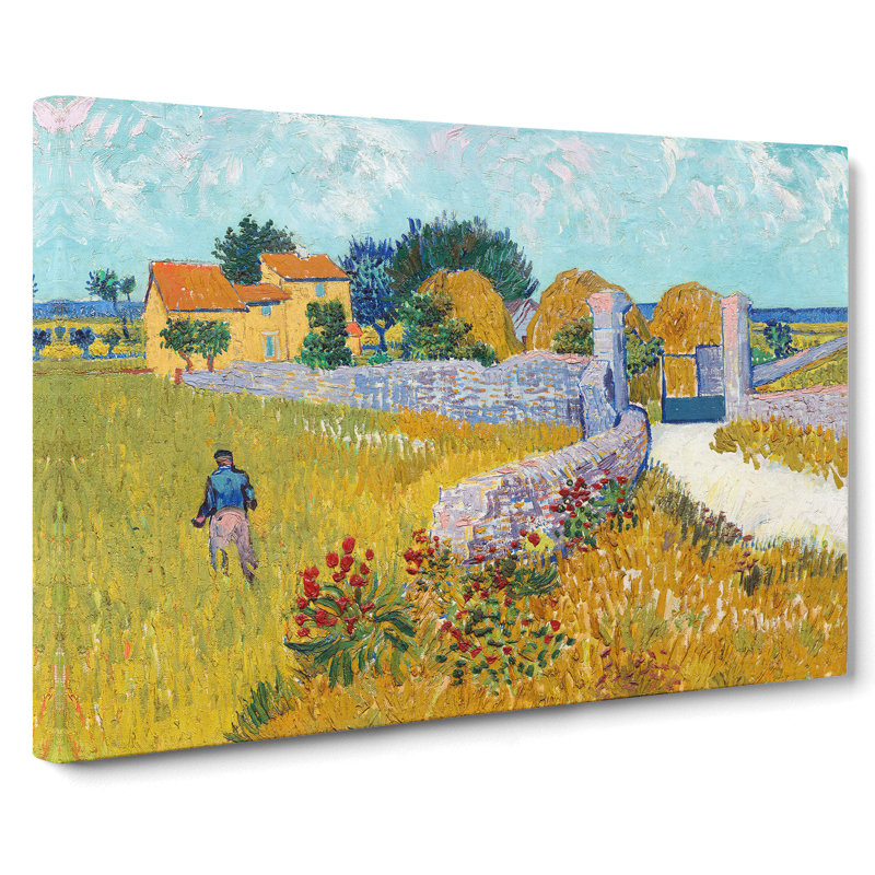 Farmhouse in Provence by Vincent Van Gogh - Wrapped Canvas Painting, 40cm H x 60cm W x 3cm D