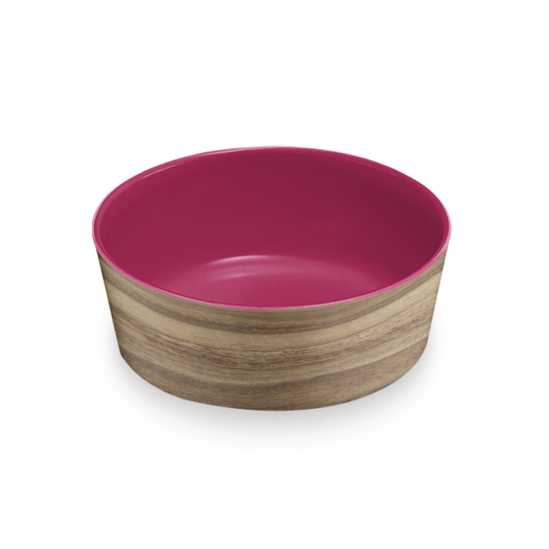 Brayton Anti-Skid Pet Bowl, Natural/Pink
