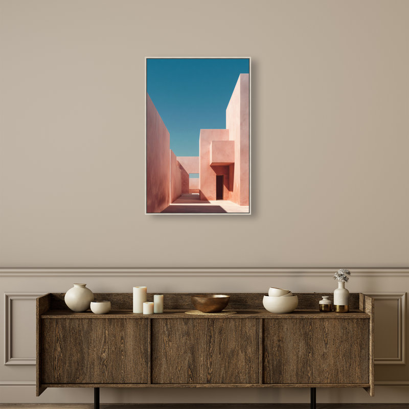 Structured Pink II Print by Oliver Gal, 31"H x 21"W, Silver Floater Frame