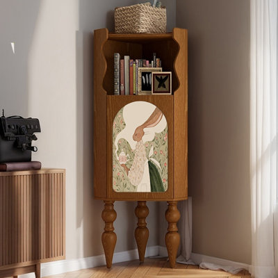 Modern decorative storage corner bookcase.