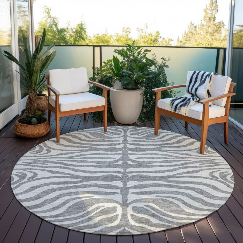 Tapis intérieur / extérieur gris Solstice , 2 pi 6 po x 3 pi 10 po