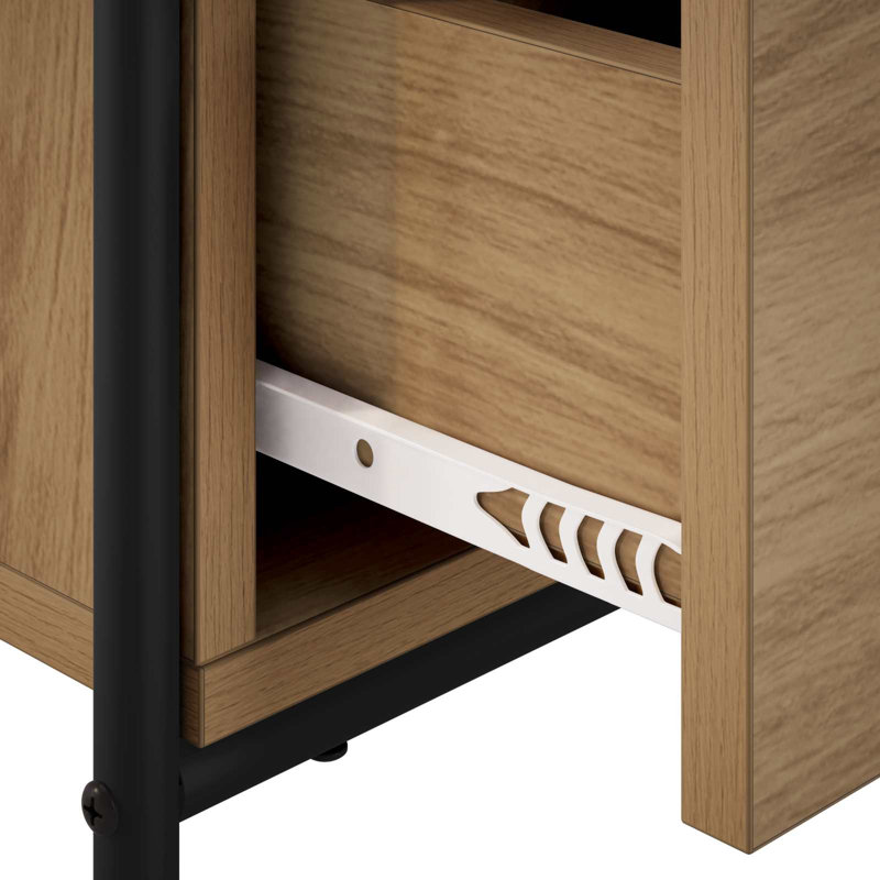 40 cm W Galvanised Steel Bedside Table