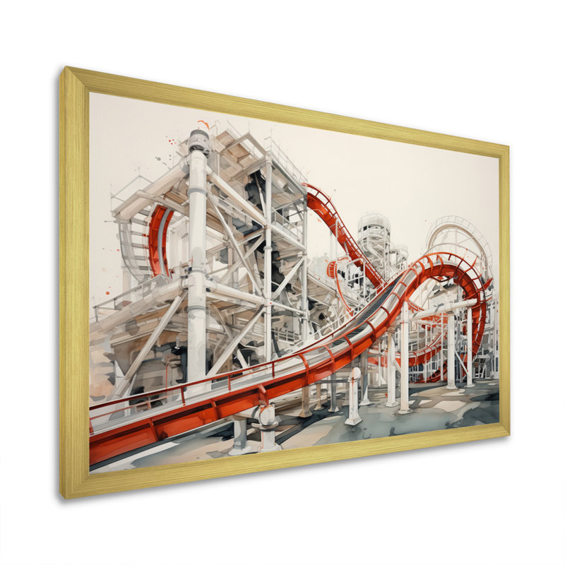 Rollercoaster Symphony II, H 16 po x l 32 po x P 1 po, Cadre doré simple