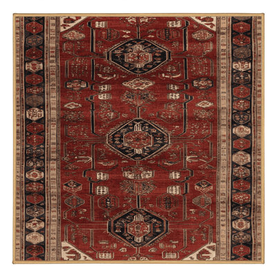 Tapis brun turc lavable à la machine