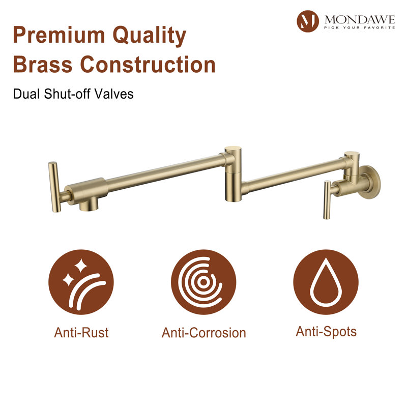 Mondawe Kitchen Faucet, Brushed Gold