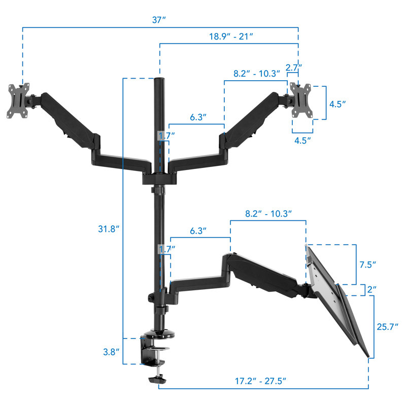 Universal 2 Screen Desk Mount