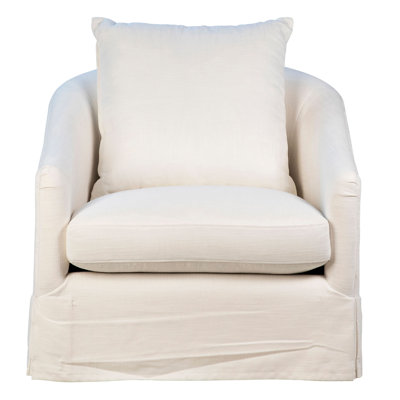 Dovetail Furniture Laura Upholstered Performance Linen Slip Cover ...