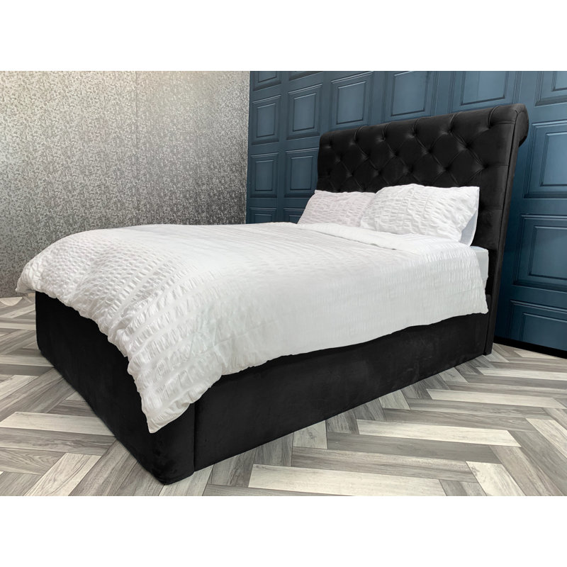 Ozment Upholstered Bed, Black, Single (3')