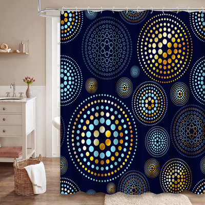 Rideau de douche abstrait géométrique sans soudure à 12 crochets