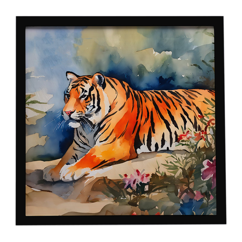 Tiger Framed Metal Print