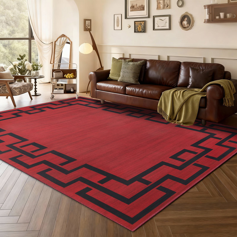 Abstract Machine Printed Shag Area Rug, Rectangle 200 x 290 cm