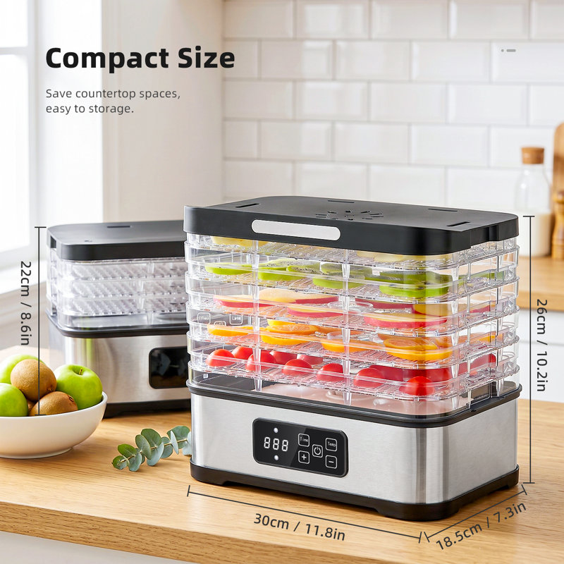 5‑Tier Food Dehydrator Machine – BPA‑Free Trays, Compact Design, Adjustable Temperature, Perfect for Jerky, Fruits, Veggies, and Herbs