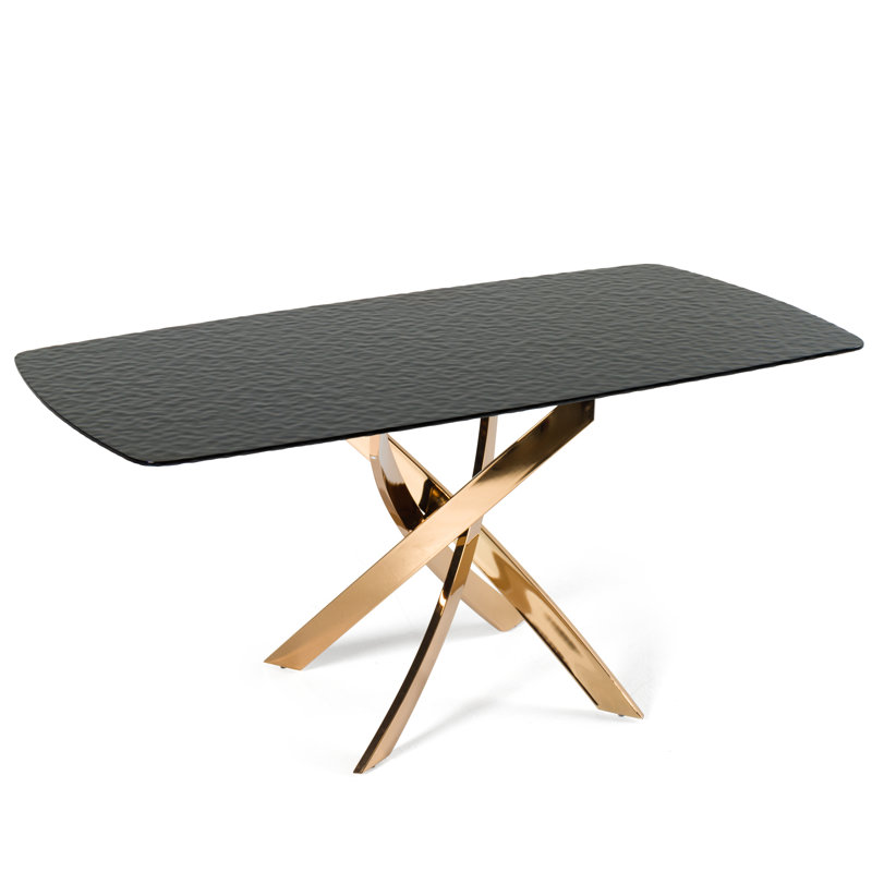 Table de salle à manger rectangulaire Aki Pyrite