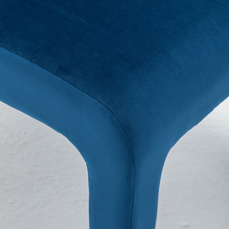Cowger Velvet Upholstered Side Chair, Navy