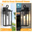 1 applique murale d'extérieur en fer trempé noir ETL 19 po H 1 po avec crépuscule à l'aube-485232058-491058876