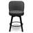 MINCETA 360° Swivel Bar Stools Set of 2, 26 Inch Counter Height Bar Stool with Shell Backrest, PU Leather Upholstered Bar Chair with with Footrest, for Kitchen Island, Home Bar, Dark Gray-1176753371