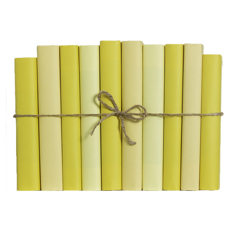 Decorative Books - Daffodil Paper Wrapped Book Bundle - 1 Foot of Yellow Books