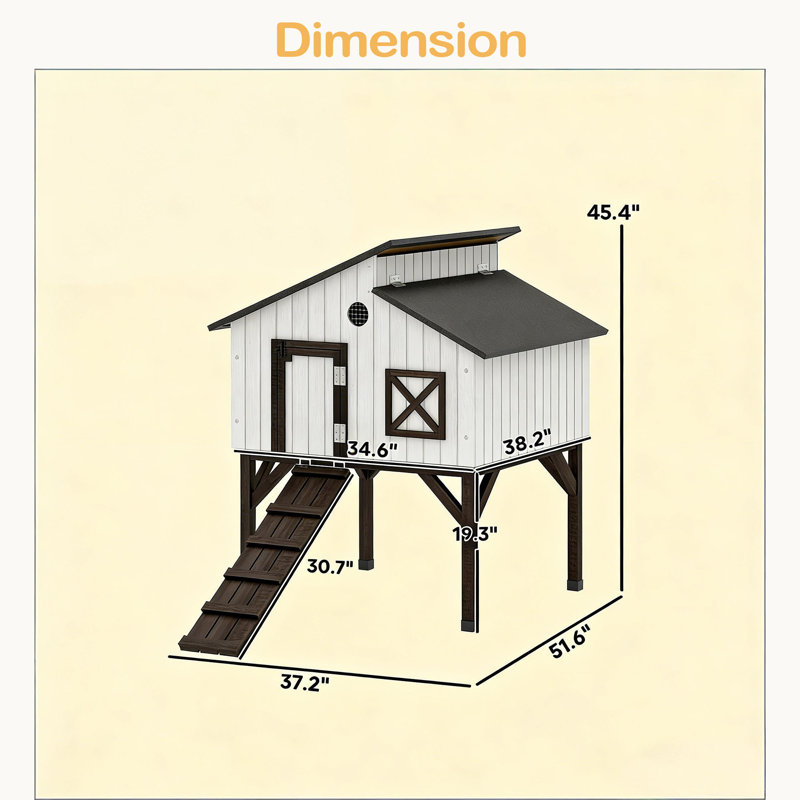 Maison pour animaux de compagnie, poulailler, poulailler surélevé, poulailler, structure robuste